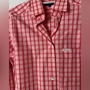 Faconnable Pink, Red and White Plaid Men's Shirt, Size XS, New no Tags